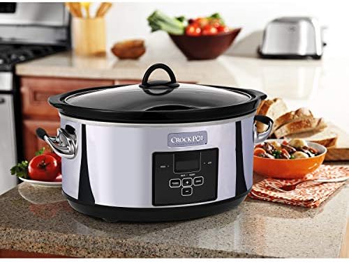 Crock-Pot 7 Quart Programmable Slow Cooker – Polished Platinum - Select SC6028