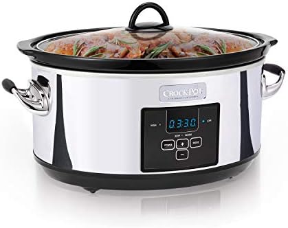Crock-Pot 7 Quart Programmable Slow Cooker – Polished Platinum - Select SC6028