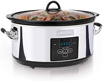 Crock-Pot 7 Quart Programmable Slow Cooker – Polished Platinum - Select SC6028