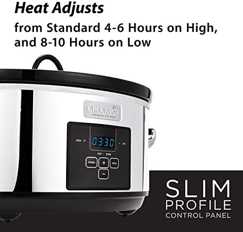 Crock-Pot 7 Quart Programmable Slow Cooker – Polished Platinum - Select SC6028