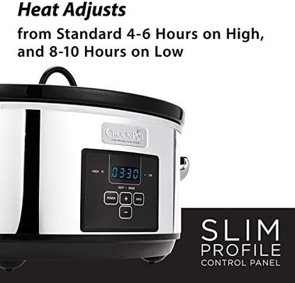 Crock-Pot 7 Quart Programmable Slow Cooker – Polished Platinum - Select SC6028
