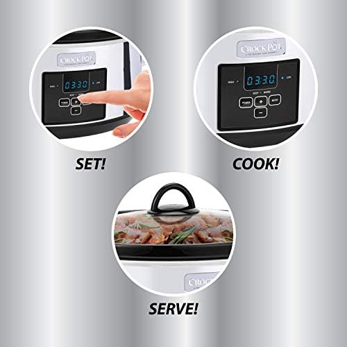 Crock-Pot 7 Quart Programmable Slow Cooker – Polished Platinum - Select SC6028